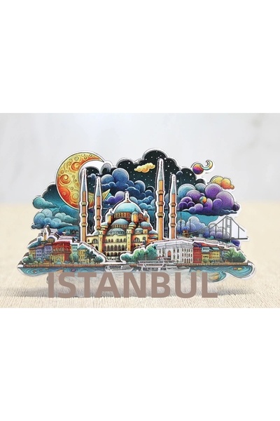 Kanonik Education مغناطيس خشبي بتصميم مدينة اسطنبول Alk4599