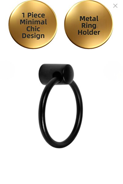 Trendaks Metal (Black) Ring Button Handle Round Furniture Kitchen Drawer Cabi...