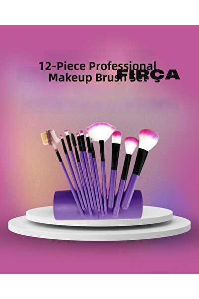 ETC 12 Pieces Soft Bristle Makeup Brush Set Suitable for Facial and Eye Makeup Prof - Myg1839-1689
