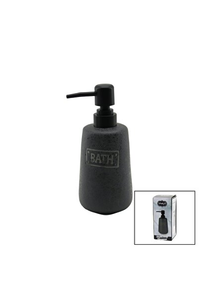 CT STONES Long Anthracite Grey - Matte Pattern Ceramic Liquid Soap Dispenser (5446)
