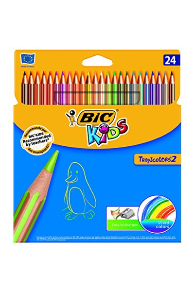 Bic 24 Colored Tropicolors Kids Dry Crayons