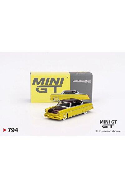 mini gt Mgt00794 1/64 Lincoln Capri Hot Rod 1954 Lime Yellow