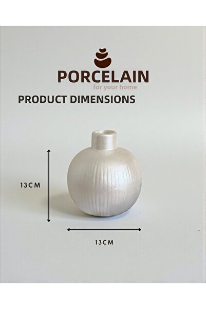 Porselian Vază decorativă cu aspect antic, cu linii închețate, 13x13