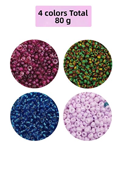 Royaleks Отлети стъклени пясъчни мъниста (11/0) 2 мм - 4 цвята - общо 80 грам...