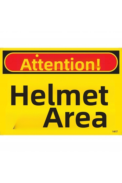 Ethab Ticaret Caution Hard Hat Area Warning Sign 25x35 CODE:1417