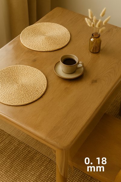 Storizaa Pvc Transparent Thick Tablecloth Non-Slip Base, All Sizes 180 Micron 0.18 mm