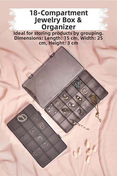 Depa صندوق مجوهرات مكون من 18 حجرة وصندوق متعدد الأغراض ومنظم