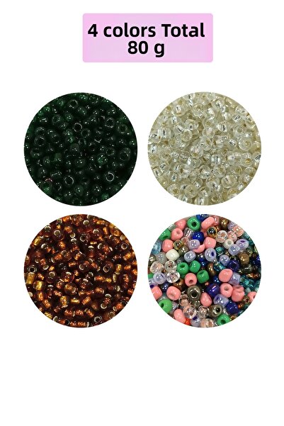 Royaleks Mărgele de nisip din sticlă turnată de 3 mm - 4 culori, total 80 de ...