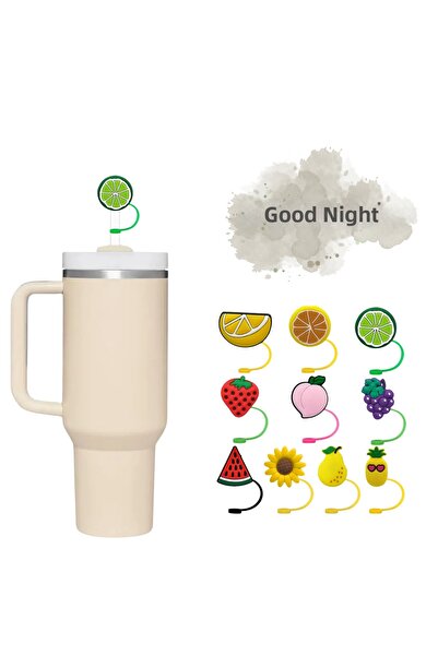 GECEDENİZ Thermos Compatible Straw Stopper Lime Fruit