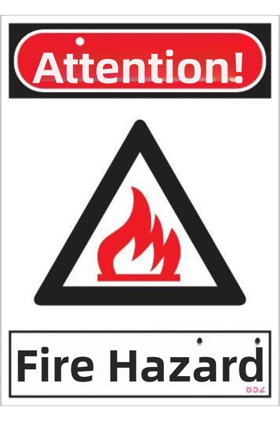 Afrodit Giyim تحذير علامة تحذير خطر الحريق 25x35 الرمز: 852