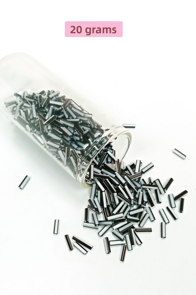 teknoparkx Long pipe cutting bead diameter 2mm length 10 mm - 20 grams - blac...