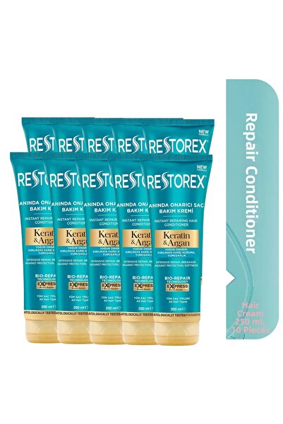 Restorex Keratin & Argan Repairing Hair Care Cream 10X250 ml - Damaged and Treated Hair