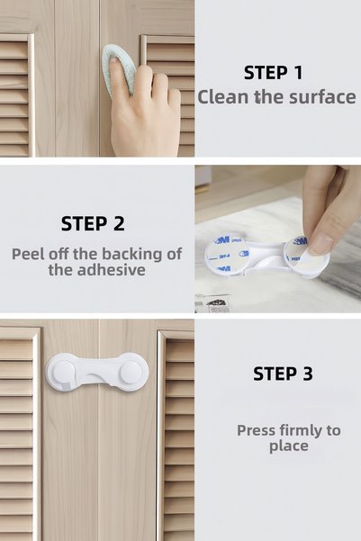 wappa 10 Pcs Safety Cover Lock,Multi-Purpose Drawer Cabinet White Goods Security Lock