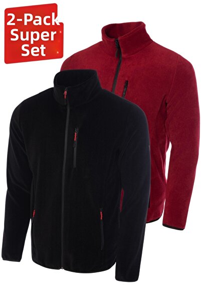 GHASSY CO. 2-Pack Pro Windproof 5-Pocket Outdoor Full Zip Fleece Jacket