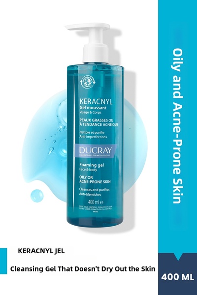 Ducray جل كيراكنيل للتنظيف للبشرة الدهنية والمعرضة لحب الشباب 400 مل