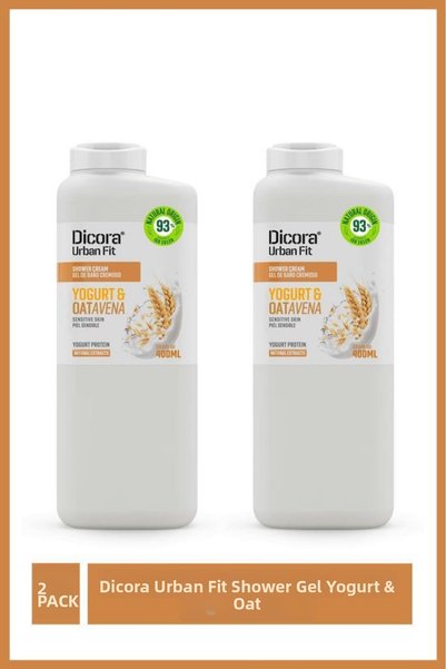 DICORA URBAN FIT Vitamin B Yogurt and Oatmeal Fit Shower Gel 400 ml X2 Pieces