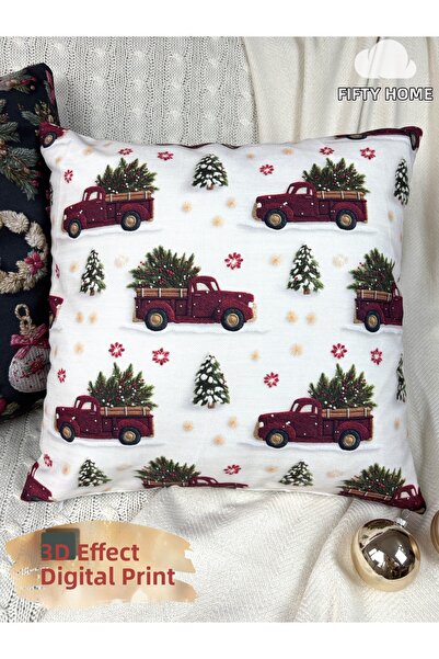 Fifty Home 1 HUSĂ KIRLENT 43x43 cm imprimare digitală pe două fețe Anul Nou C...