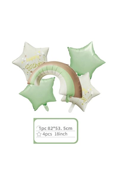 ÇITIPITISTORE Rainbow Flowers Mixed Foil Balloon Sets