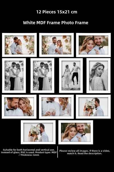 YEDİART 12 Pieces 15X21 Frame - Mdf Frame - Photo Frame - A5 Frame with Pvc