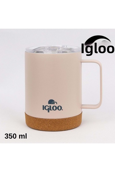 IGLOO كوب فلين 350 مل ترمس كوب زجاجة ماء بيج