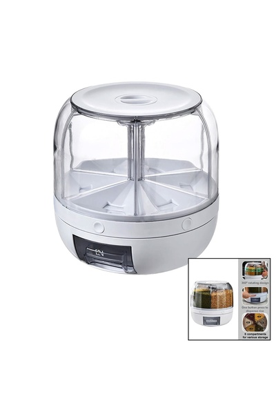 Go İthalat 360 °   ORGANIZATOR DE ALIMENTE ROTATIBIL CU 6 COMPARTIMENTE - 6KG...