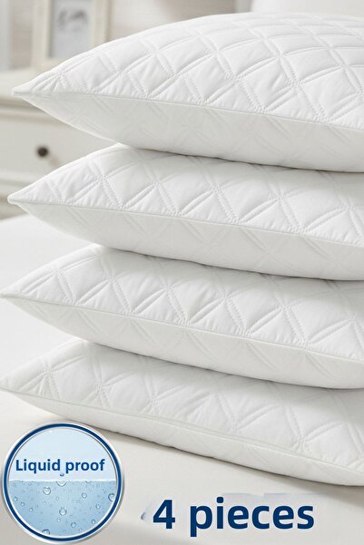 Ladylina Home 4 قطع من مفارش الوسائد المبطنة المقاومة للسوائل |   واقي وسادة ...