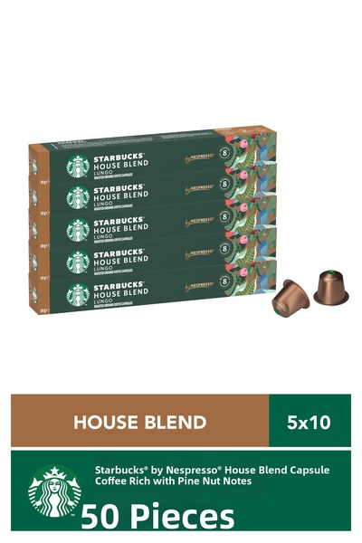 Starbucks كبسولات قهوة متوافقة مع نسبريسو من نسبريسو هاوس بليند 5 × 10 قطع