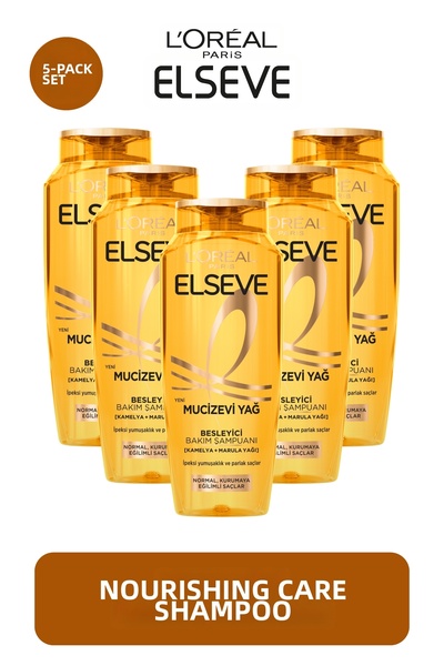 ELSEVE Miraculous Oil Nourishing Care Shampoo 300 ml Set of 5