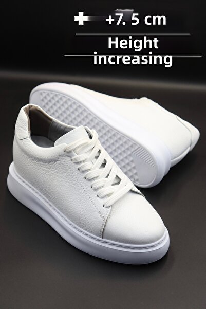 DUMMET Toc ascuns Talpă înaltă +7,5 cm Înălțime Creștere Pantofi pentru bărbați din piele naturală | Pantofi cu toc ascuns