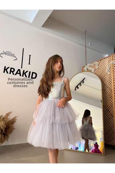 İkrabutikbursa فستان بناتي رمادي - فستان سهرة رمادي وفساتين سهرة للتخرج