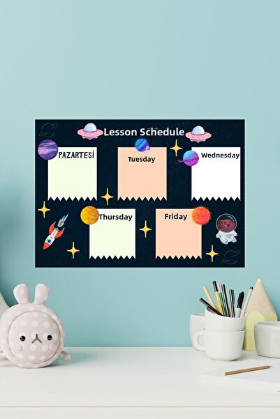 sanatıbedi Etichetă școlară pentru programul lecției tematice spațiale - auto...