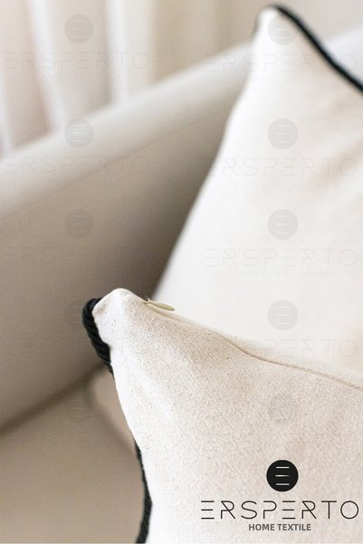 Ersperto غطاء وسادة من القطن والكتان سادة اللون قطعة واحدة 43x43 سم