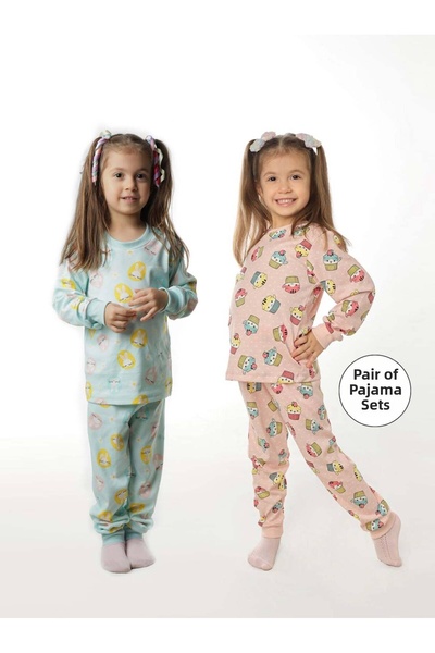 DFN Kids Set de pijamale pentru fete de 3,4,5,6,7,8 ani Set de 2