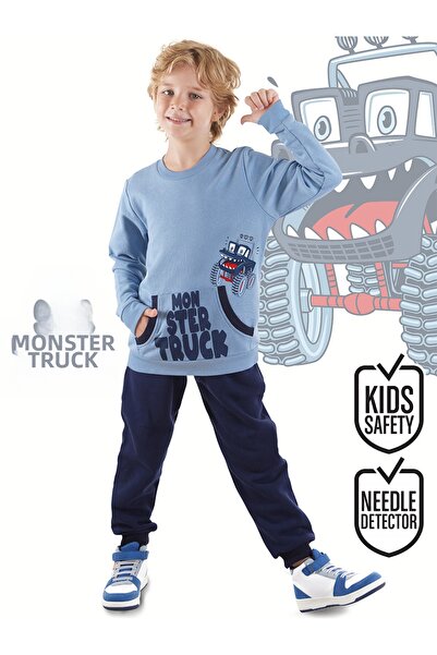 Denokids Boy's Truck Monster Tracksuit Set