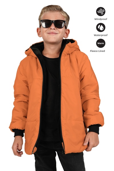 Merdia Boy's Water and Windproof Hooded Coat with Fur Lining