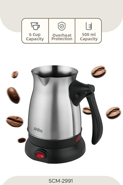 Sinbo ماكينة صنع القهوة التركية الكهربائية Scm-2991 (مع مقبض قابل للطي)