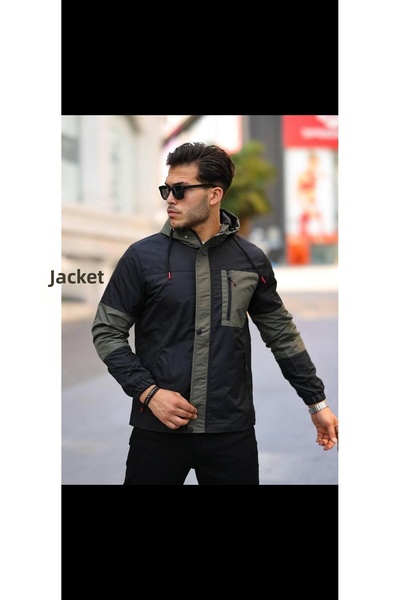FLUEND MODA Men's Seasonal Jacket: Water- and Windproof Two-Tone Jacket