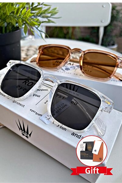 WATCHOFROYAL Vintage Grey-Rose Sunglasses Set - Women and Men Uv-400 C