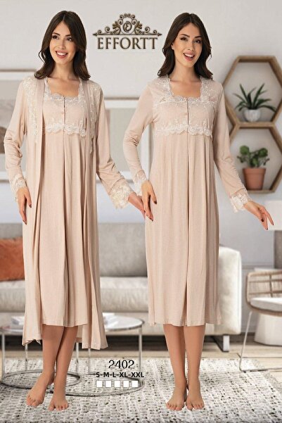 Effort Pijama Maternity Maternity Nightgown and Dressing Gown Set