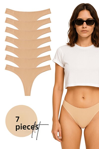 LİBELLA İÇ GİYİM Női pamut lycra tangabugyi, fekete színű, 7 darabos csomag