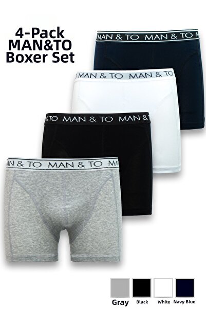 MAN&TO Men's Boxers - Mixed Pack of 4