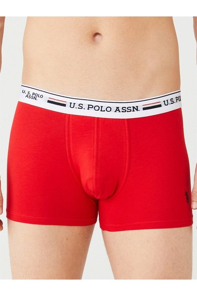 U.S. Polo Assn. Men's Red - Gray Melange - Navy Blue 3-Piece Boxers 80431