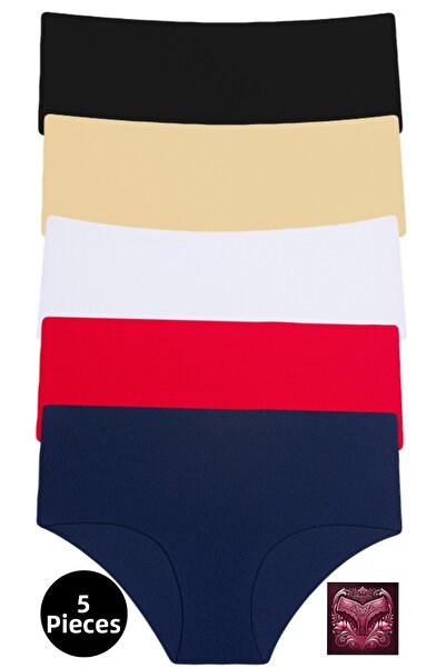 Afrodizyac طقم من 5 قطع من سراويل باتو الداخلية، ذات الخصر العالي للغاية، مقط...