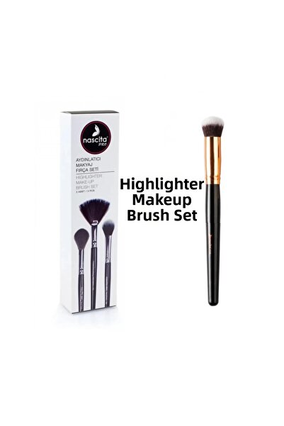 nascita مجموعة فرش مكياج مضيئة - 49 + فرشاة خافي عيوب ذات هيكل بيضاوي - 136