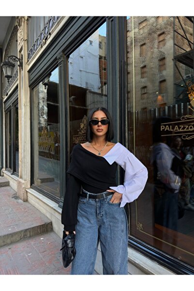 BEJNA Γυναικείο πουκάμισο με λεπτομέρεια μπλούζα