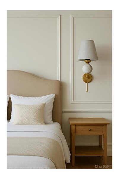 DEDE Single Perge Sconce Gold Painted with Cream Color Hat