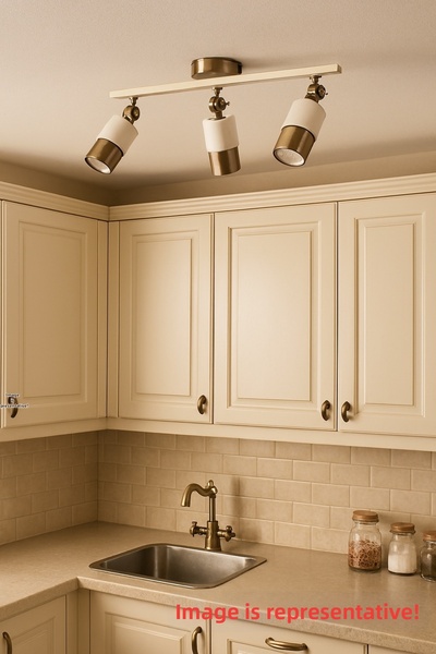 Bozyaka Aydınlatma Lotus 3-piece Antique Finish and Cream Wall Sconce - Daily Led Bulbs Included