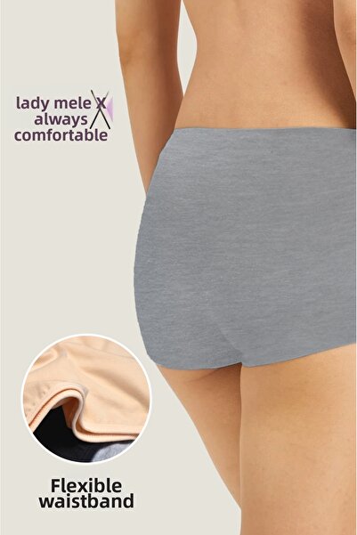LadyMelex Γυναικείο σορτς μπόξερ γκρι μονό, εσώρουχα και σορτς κολάν 100% από...