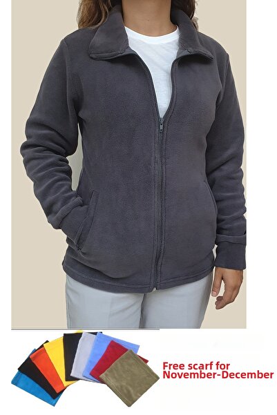 GÜN&AY TEKSTİL Dámská zimní bunda Slim Fit Mold Pocket Fleece Coat