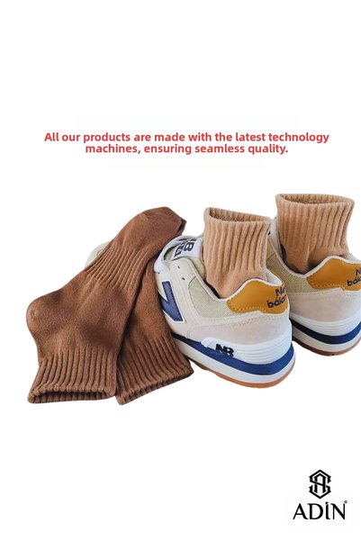 Adin 4 Pairs Seamless Elastic Economical Half Towel Winter Women's Socks